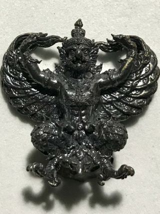 Garuda Phaya Krut Phra Lp Rare Old Thai Buddha Amulet Pendant Magic Ancient 51