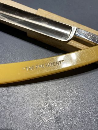 Rare Union Cutlery Vintage Straight Razor USA Made Olean Ny “ The President “ 2