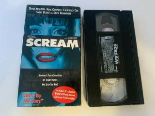 Scream (vhs 1997) Courtney Cox Blue Cover Variant Horror Rare Non - Rental
