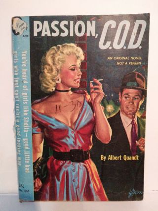 Passion C.  O.  D.  By Quandt,  Rare Us Cameo 306 Sleaze Gga Pulp Digest Vintage Book