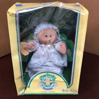 1985 Preemie Cabbage Patch Kids Doll Bald Girl Blue Eyes W Papers Vintage