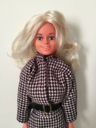 Vintage Uneeda Fashion Doll Platinum Blonde In Houndstooth Suit Hk Barbie Clone