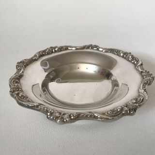 Vintage Poole Silver Plate Old English 500 3 Footed Pedestal Trinket Candy Dish