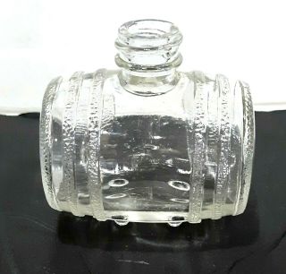 Antique Figural Clear Glass Barrel Candy Container
