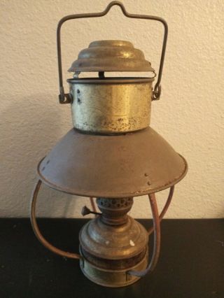 Vintage Large Brass Trawler Lamp Oil Kerosene Cabin Lantern