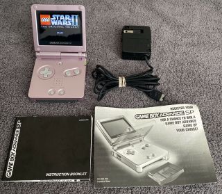 Nintendo Game Boy Advance Sp Ags - 101 Pearl Pink W/ Charger Rare