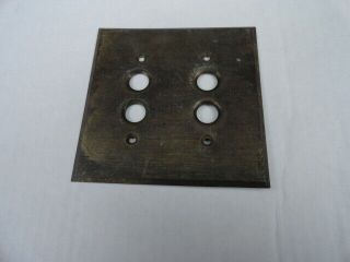 Vintage Brass 2 Gang Push Button Switch Plate Cover