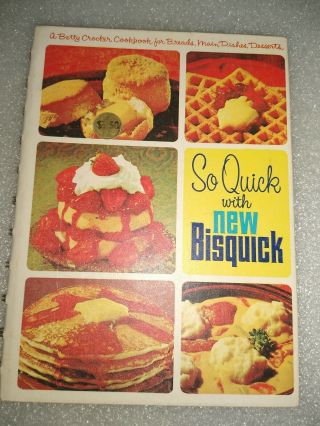 Vintage So Quick With Bisquick Spiral Bound Cookbook,  1967