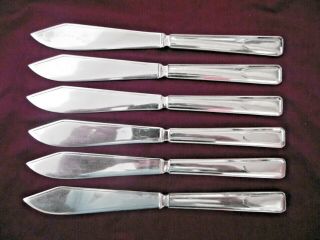 Lovely Set Of 6 Antique Ryals Fulwood Silver Plated Epns Fish Knives S2