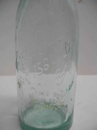Antique CHAS.  MAU 561 156TH ST N.  Y.  Registered Clear Glass Beer Bottle with Cap 2