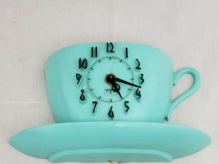 Vintage Spartus Tea Cup Wall Clock Model 768 Rare