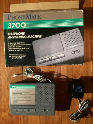 PhoneMate 3700 Telephone Answering Machine w/tape and 3