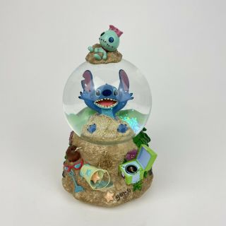 Disney Lilo And Stitch Sandcastle Musical Snow Globe Extremely Rare