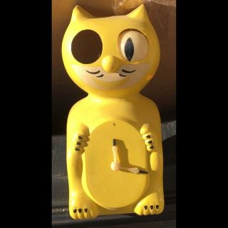 Rare - 1950s Yellow Kit Cat Clock Made In Usa - Parts Or Restoration