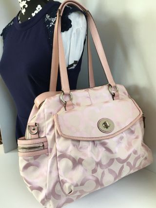 Coach Addison Signature Diaper Baby Bag Multifunction Tote Pink 13629 Rare 3