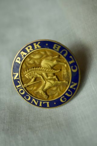 Antique Morgans 10k.  Gold Filled Enameled LINCOLN PARK CLUB Pin Back Rare 2