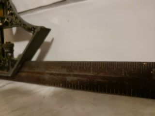 Old Antique Vintage Metal Ruler With Square And Level Tool For Carpenter Wood. 3