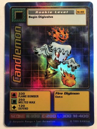 Digimon Candlemon St - 41s Holo Foil Card Bandai Ships Fast With Tracking