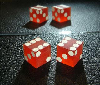 Pair Rare Vintage Loaded 3/4 " Casino Dice - Double Number 3s - Tops & Bottoms - Nm