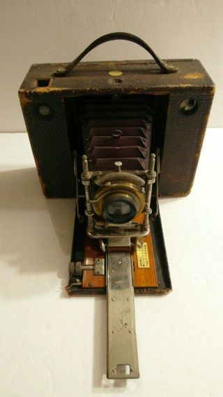 Rare 1800s Eastman Kodak No.  4 Cartridge Folding Red Bellows Folder Camera 1897