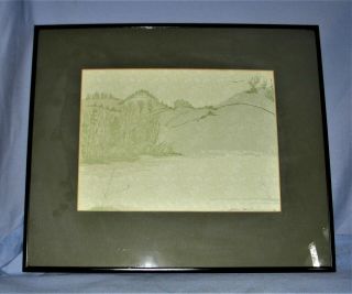 Signed Gwen Frostic Wood Block Print A Rare Landscape Subject Framed