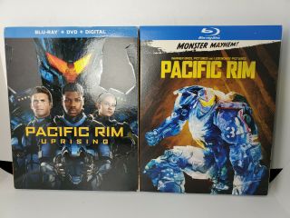 Pacific Rim,  Pacific Rim Uprising (blu - Ray,  Dvd,  Rare Oop Slip Covers)