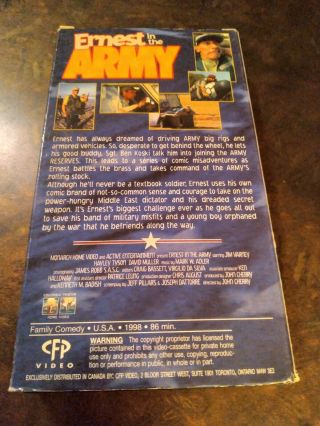 ERNEST IN THE ARMY (VHS 1997 Rare Comedic Slapstick Family Adventure) Jim Varney 2