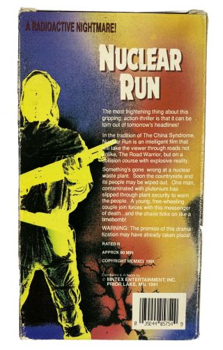 Nuclear Run VHS Tape1991 OOP - Mel Gibson - From Mad Max Creator Rare 2