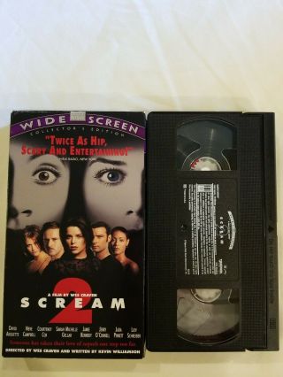 Scream 2 Vhs Widescreen Rare Rare Slip Sleeve David Arquette S/h