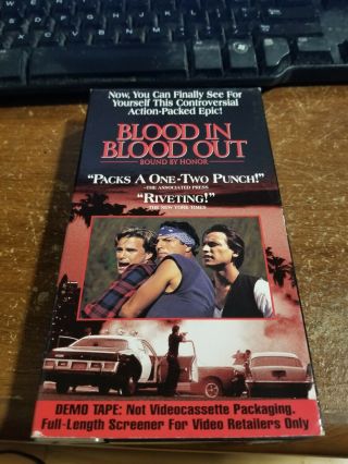 1994 Blood In Blood Out Bound By Honor Vhs Benjamin Bratt Screener Promo Rare
