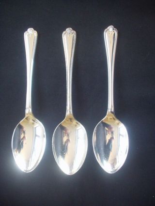 Set Of 3 Vintage Silver Plated Dessert Spoons Jesmond Pattern Sheffield 7 "