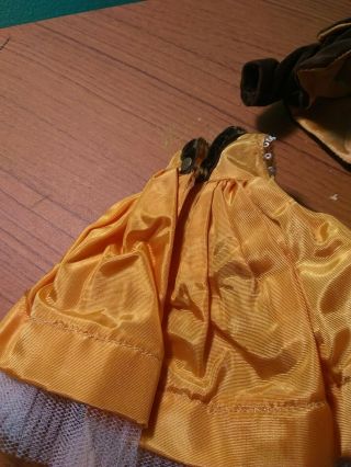 Vintage Vogue Ginny doll dress brown and gold for a 7 1/2 