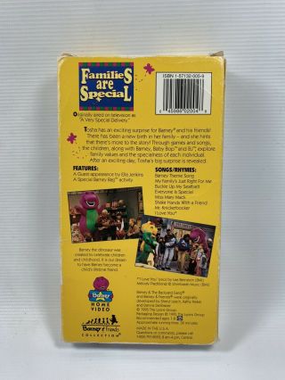 Barney Families are Special White VHS Cassette Tape 1995 Barney and Friends Rare 2