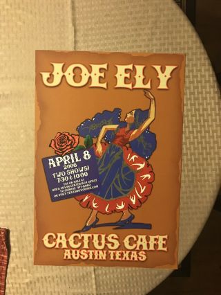 Joe Ely Country Cactus Cafe Austin Texas Concert Tour Gig Poster Rare
