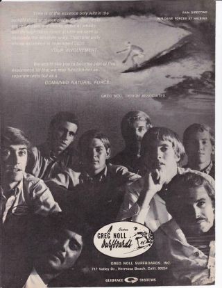 1969 Greg Noll Surfboards Ad / Great Art /