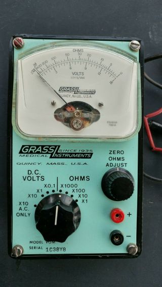 Grass Instruments Multimeter Model Vom Serial 1c38y8 Vintage Analog