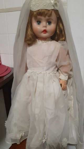 24 " Playpal Companion Doll Unmarked In Bride Outfit