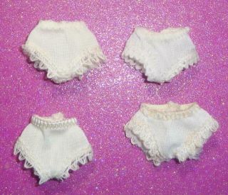 Vintage Dawn Panties 4 White Pair Underwear Accessory Topper Doll