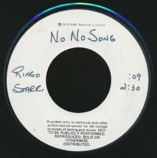 Beatles Ultra Rare 74 Us Ringo Starr " No No Song Test Pressing 45 Nm W Pgm Sht