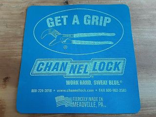 Channellock Tools Rare Jar Bottle Opener " Get A Grip " Pliers Sign Advertising