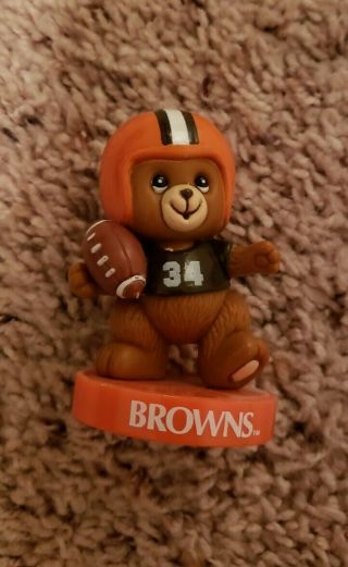 Nfl Cleveland Browns Vintage Russ Berrie Teddy Bear Rubber Ink Stamp - Rare