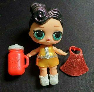 Authentic Mga Lol Surprise Doll The Queen Rare Glam Glitter Sister With Bottle