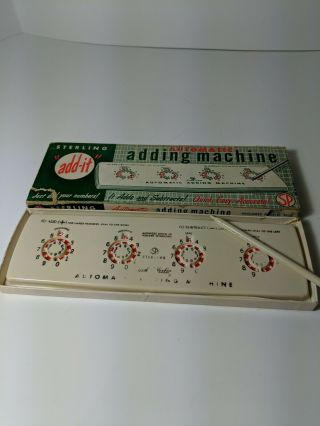 Vintage Sterling Dial - A - Matic Automatic Adding Machine With Stylus Add Subtract