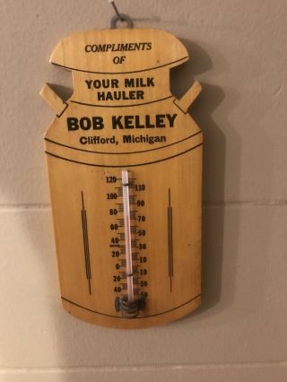 Antique Vintage Dairy Milk Hauler Advertising Thermometer - Great