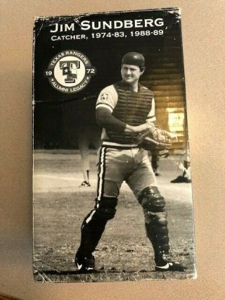 Rare Jim Sundberg Texas Rangers Hall Of Fame Catcher Bobblehead With Facemask