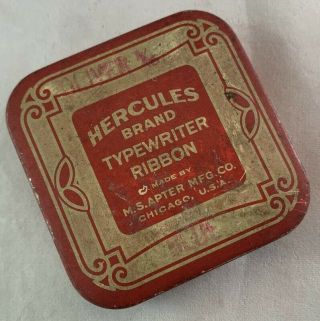 Antique Typewriter Ribbon Advertising Tin / Hercules Brand Chicago Manufacture
