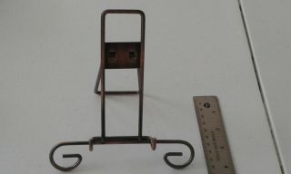 3 Vintage Antique Brass Color Metal Picture Plate Stand Easel
