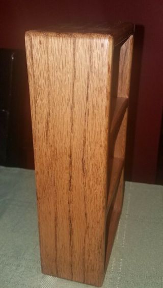 Small SOLID OAK Vintage 3 - Tier Shadow Box Wall Shelf 2