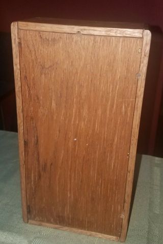 Small SOLID OAK Vintage 3 - Tier Shadow Box Wall Shelf 3