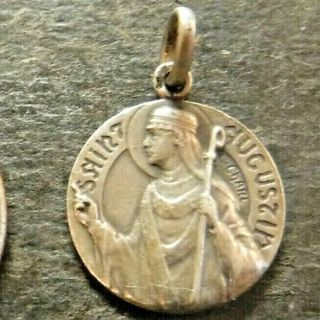 Antique Medal Of St Augustine And Our Lady Of Lourdes,  St Bernadette